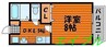 ダンディライオン西市A棟 1Kの間取り