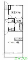 エアフォルク 1LDKの間取り
