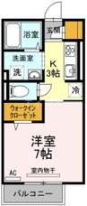 レイ　ヴェレーナ 1Kの間取り