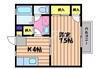 リビエール倉敷　C棟 1Kの間取り
