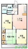 エランドールⅡ 3LDKの間取り