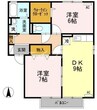 クリエンテ　A棟 2DKの間取り