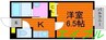 キグナス 1Kの間取り