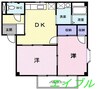 キャッスル福田 2DKの間取り