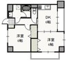 ウッドコート医大南 2DKの間取り
