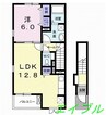 リヴェール 1LDKの間取り