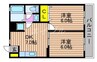 エトワール平野 2DKの間取り
