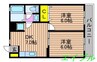 エトワール平野 2DKの間取り