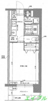 福富GRADEマンション 1Kの間取り