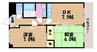 アリアＥ 2DKの間取り