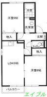クリエＦＵＪＩＷＡＲＡ 2LDKの間取り