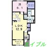 ルピナスⅠ 1LDKの間取り