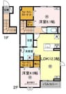 ソレイユ　Ｂ棟 2LDKの間取り