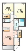ベルジュ 2LDKの間取り