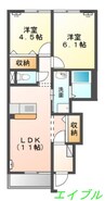 ベルジュ 2LDKの間取り