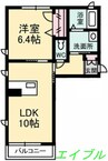 アプレ倉敷 1LDKの間取り