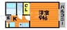 フォーバスⅢ 1Kの間取り