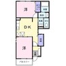 アベニール西浜 2DKの間取り
