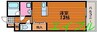 ラフィネ西之町 1Rの間取り