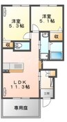 ＢＥＬＬ　ＣＲＥＳＴ 2LDKの間取り