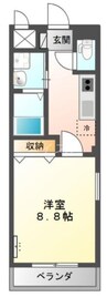グランディーバ 1Kの間取り
