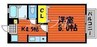 ベルクラント今 1Kの間取り