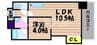 パルティール・ペルレ 1LDKの間取り