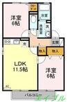 ひまわりハイツ　Ａ棟 2LDKの間取り