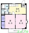 アイビーハイツＣ 2DKの間取り