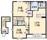 クレール　B棟 2LDKの間取り