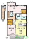 ステラ 2LDKの間取り