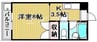 メゾンフルールⅡ 1Kの間取り