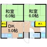 箕島558-3平屋 2DKの間取り