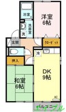 モン・シェリー　Ｂ棟 2DKの間取り