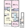 ヴィラ・マウントワン長尾Ｂ 3LDKの間取り