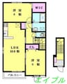 ハアラン御津 2LDKの間取り