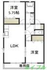 アヴニール福富 2LDKの間取り