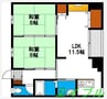 車屋マンション 2LDKの間取り