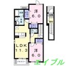 リヴィエール 2LDKの間取り
