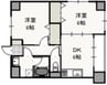 ウッドコート医大南 2DKの間取り
