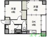 ウッドコート医大南 2DKの間取り