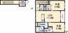 アンシャンテ大内 2LDKの間取り