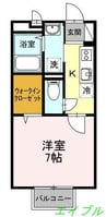 ルミエール８ 1Kの間取り