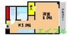 めぞんリベルテⅠ 1Kの間取り