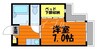 フィオーレ上東Ⅰ 1Kの間取り