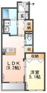 シルフィード 1LDKの間取り