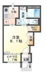 花美月 1Kの間取り