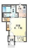 花美月 1Kの間取り