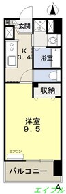 福富GRADEマンション 1Kの間取り
