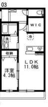 アリエッタⅠ 1LDKの間取り